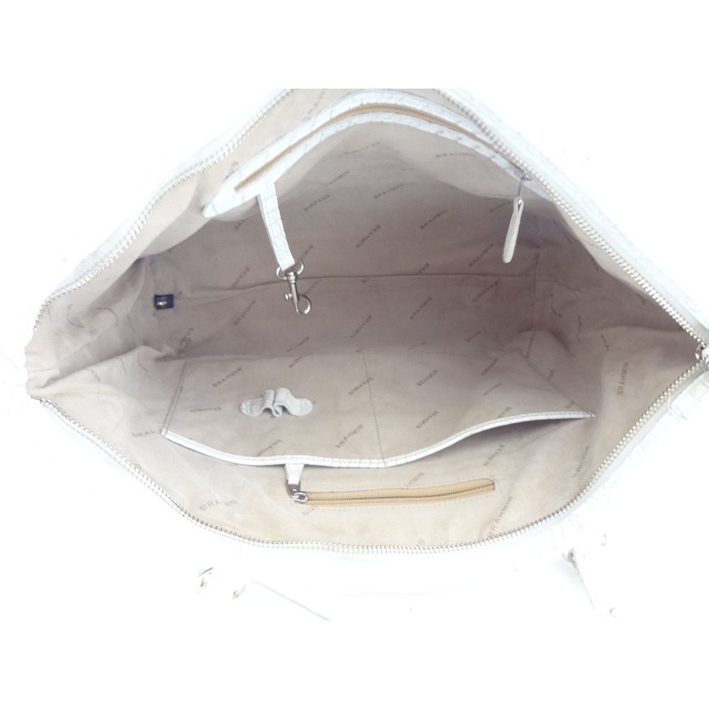 Brahmin Medium Asher Tote Croc Embossed Leather Coconut Milk - Picture 8 of 12